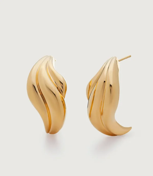 Gold Leaf Stud Earrings